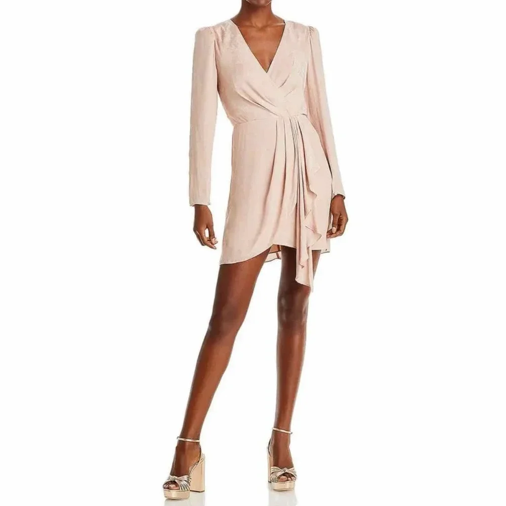 BCBGMAXAZRIA Faux Wrap Mini Floral Cocktail Party Dress Size US 2 - Picture 6 of 12